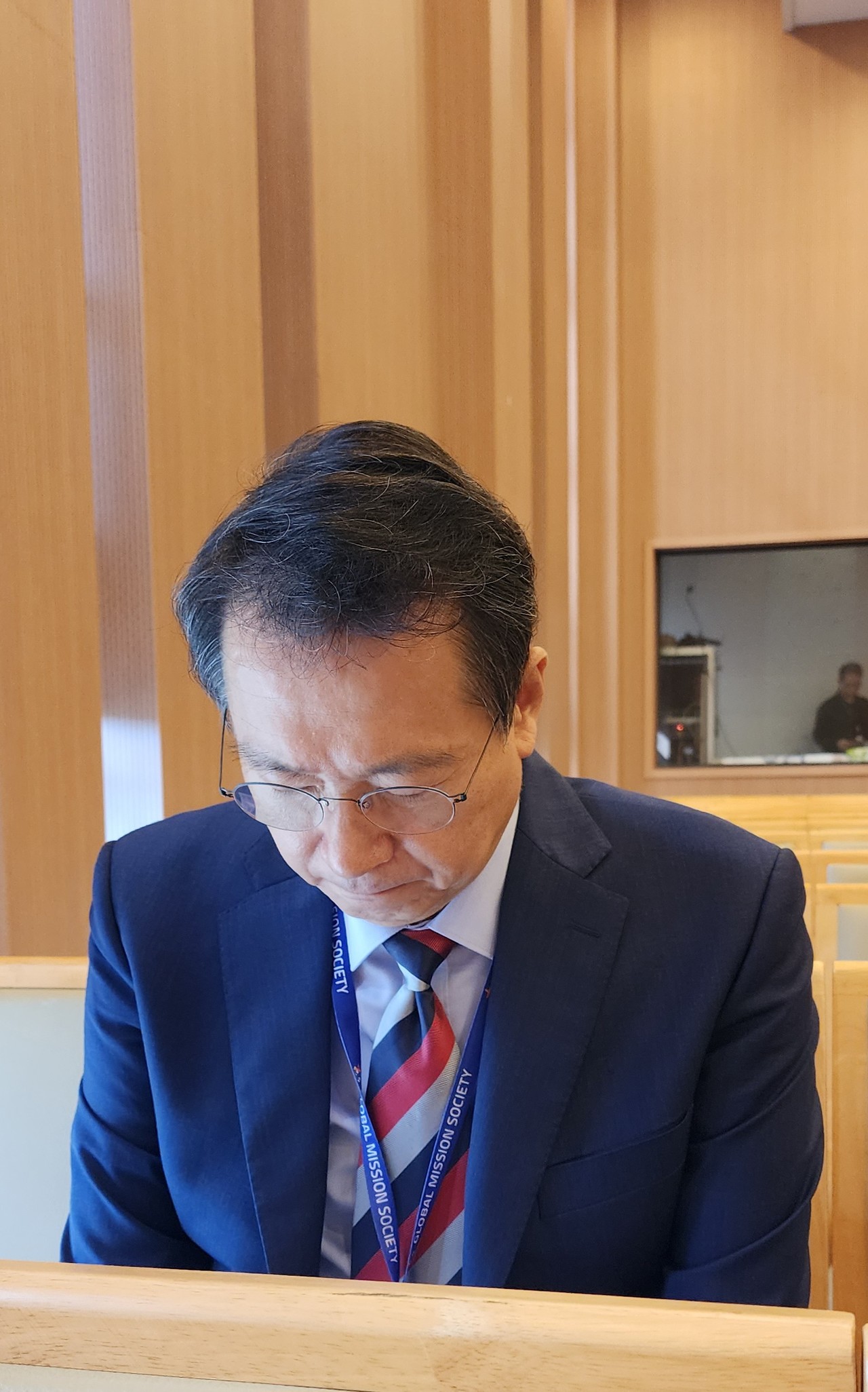 서정수 행정사무총장.  이날 아침 갑작스런 복통 가운데도 행사준비를 하느라 수고가 많다.